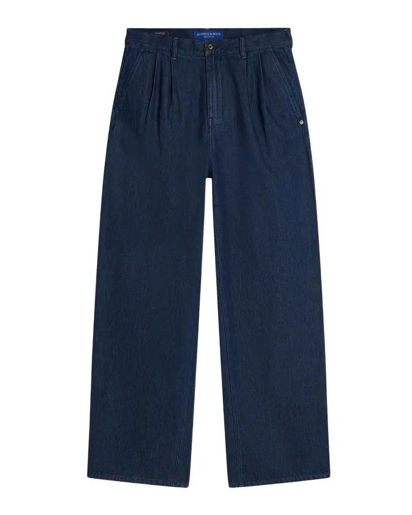Scotch & Soda Men's Pleated Wide-Leg Jeans