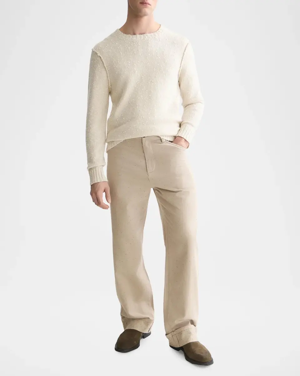 Scotch & Soda Men's Speckled Cotton-Blend Loose Straight-Leg Pants | Thumbnail 2 Scotch & Soda Men's Speckled Cotton-Blend Loose Straight-Leg Pants | Thumbnail 2