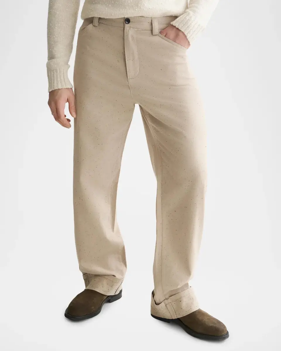Scotch & Soda Men's Speckled Cotton-Blend Loose Straight-Leg Pants | Thumbnail 4 Scotch & Soda Men's Speckled Cotton-Blend Loose Straight-Leg Pants | Thumbnail 4