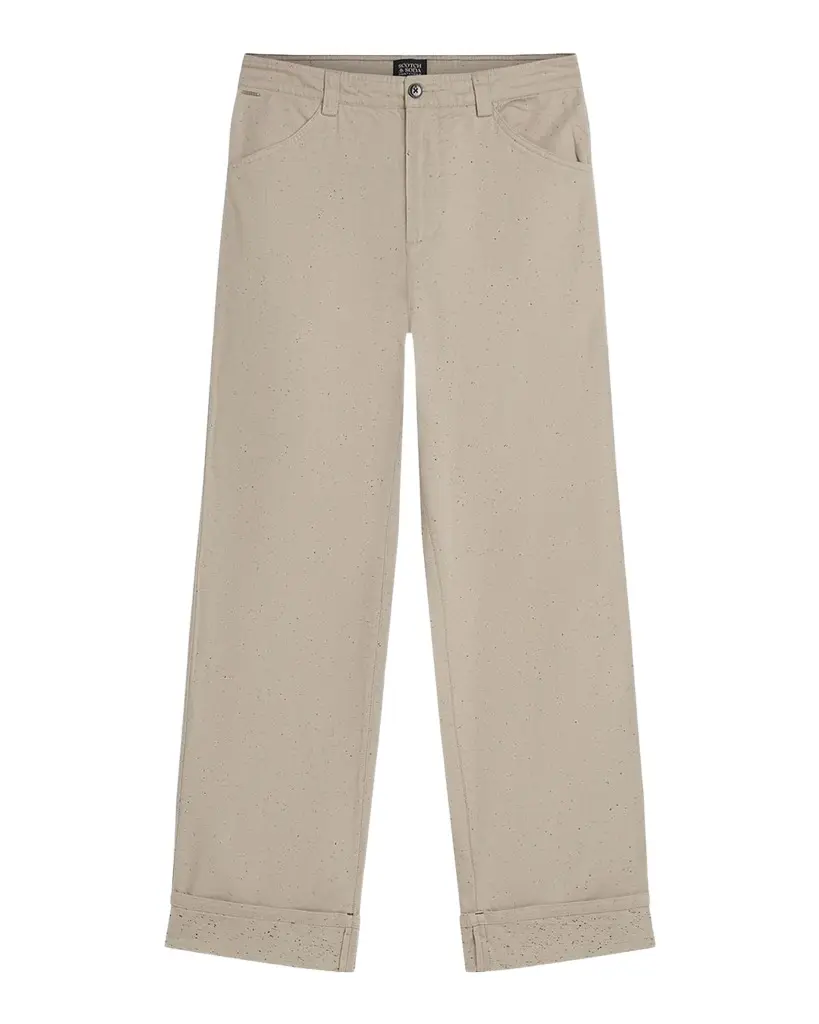 Men's Speckled Cotton-Blend Loose Straight-Leg Pants Men's Speckled Cotton-Blend Loose Straight-Leg Pants