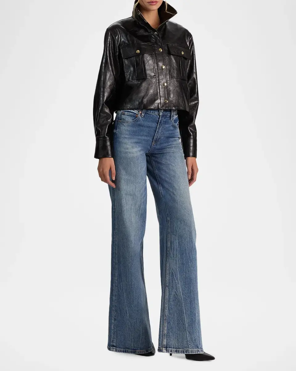 Alice + Olivia James Faux-Leather Cropped Parka | Thumbnail 2