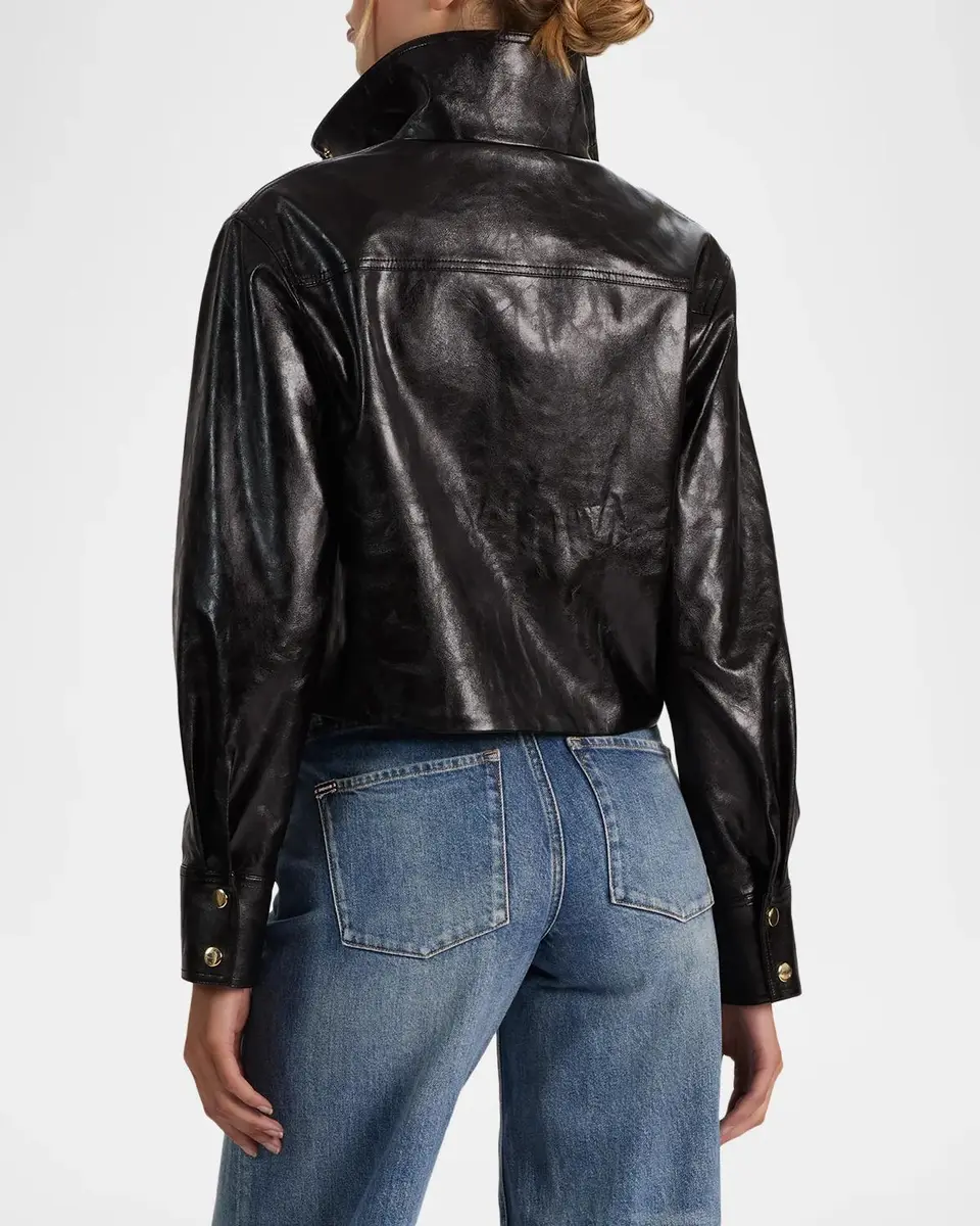Alice + Olivia James Faux-Leather Cropped Parka | Thumbnail 3