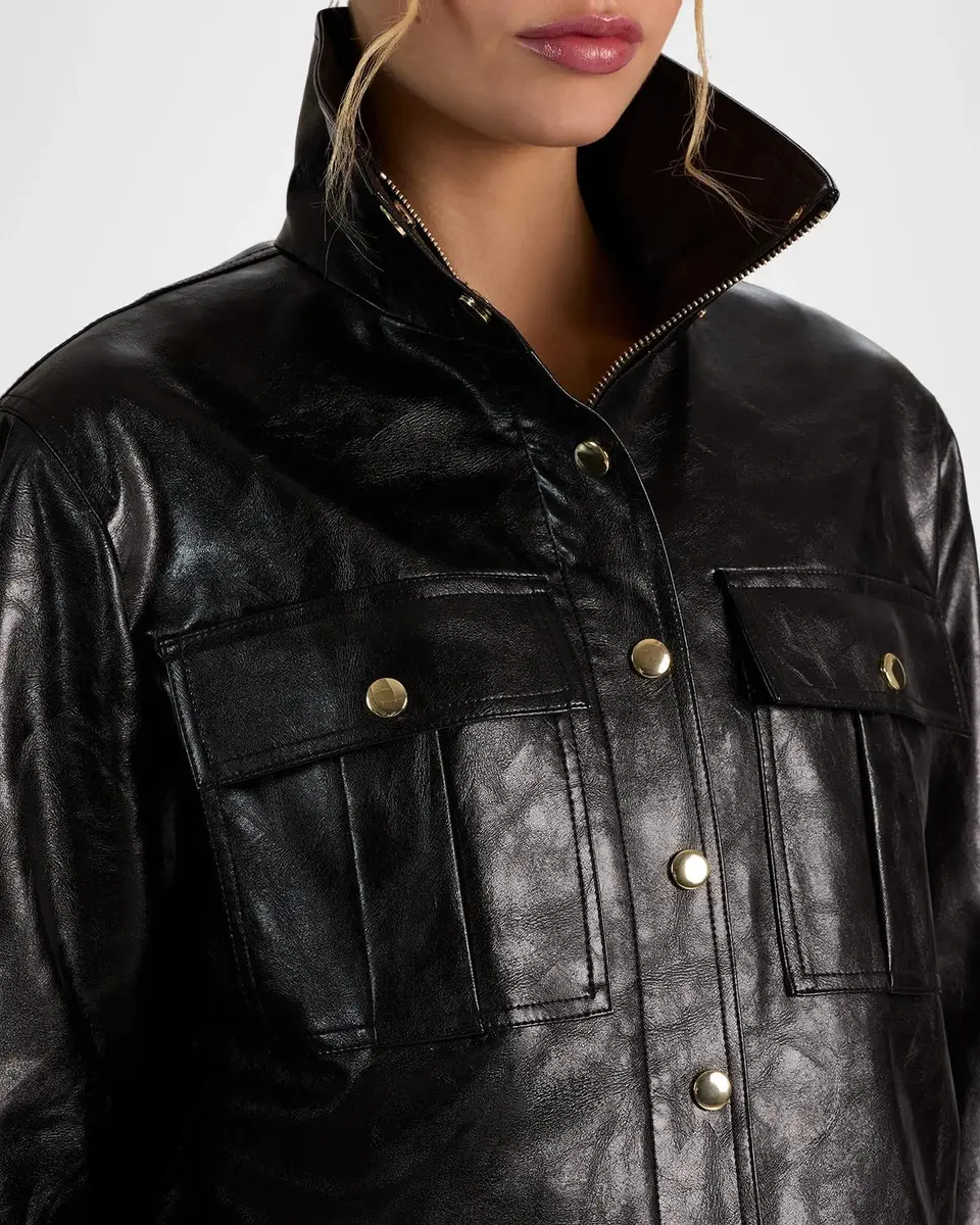 Alice + Olivia James Faux-Leather Cropped Parka | Thumbnail 5