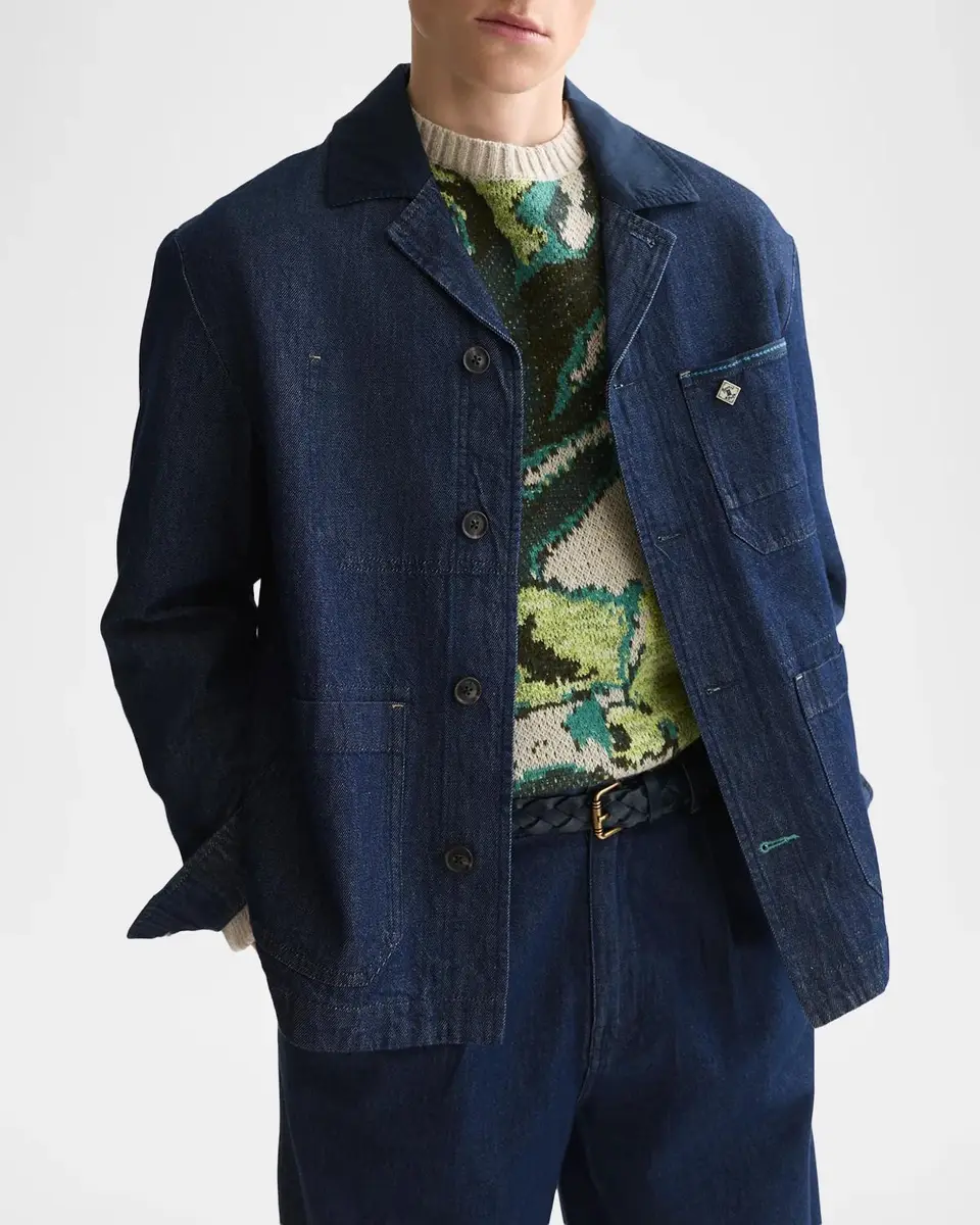 Scotch & Soda Men's Utility Cotton Denim Jacket | Thumbnail 4