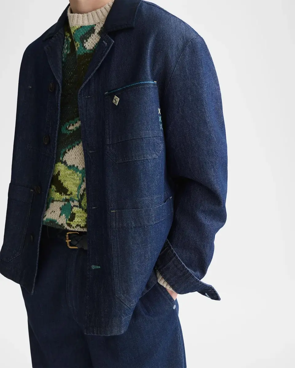 Scotch & Soda Men's Utility Cotton Denim Jacket | Thumbnail 5