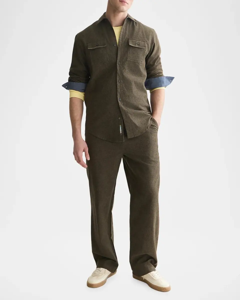 Scotch & Soda Men's Otis Melange Stretch-Cotton Straight-Leg Pants | Thumbnail 2 Scotch & Soda Men's Otis Melange Stretch-Cotton Straight-Leg Pants | Thumbnail 2