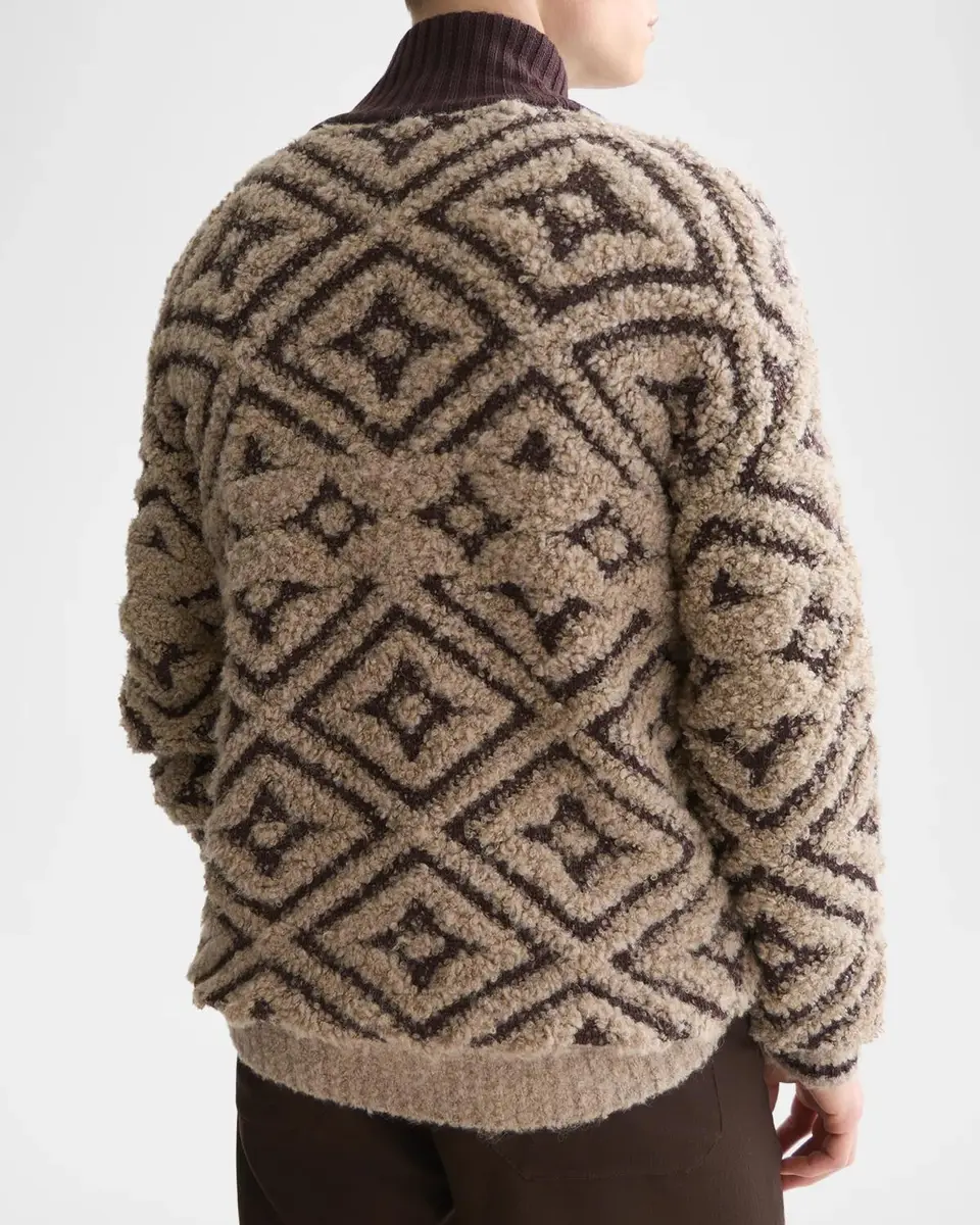 Scotch & Soda Men's Jacquard Wool Zip-Front Sweater | Thumbnail 3 Scotch & Soda Men's Jacquard Wool Zip-Front Sweater | Thumbnail 3