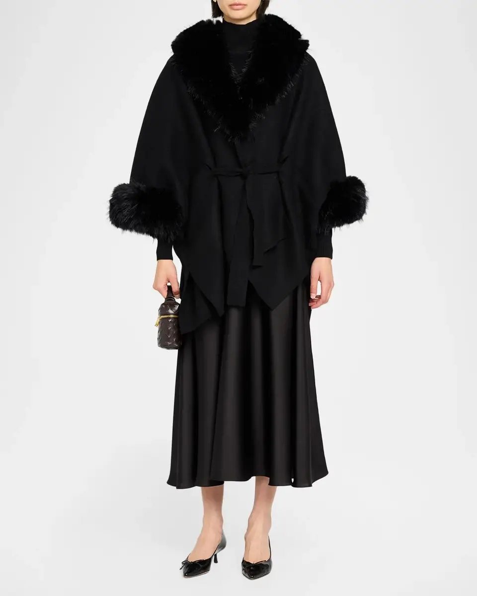 Alice + Olivia Joanne Faux-Fur Trim Wool Sweater Coat | Thumbnail 2 Alice + Olivia Joanne Faux-Fur Trim Wool Sweater Coat | Thumbnail 2