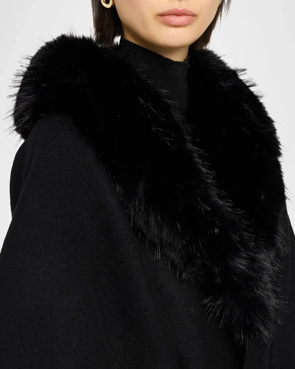 Alice + Olivia Joanne Faux-Fur Trim Wool Sweater Coat | Thumbnail 5 Alice + Olivia Joanne Faux-Fur Trim Wool Sweater Coat | Thumbnail 5