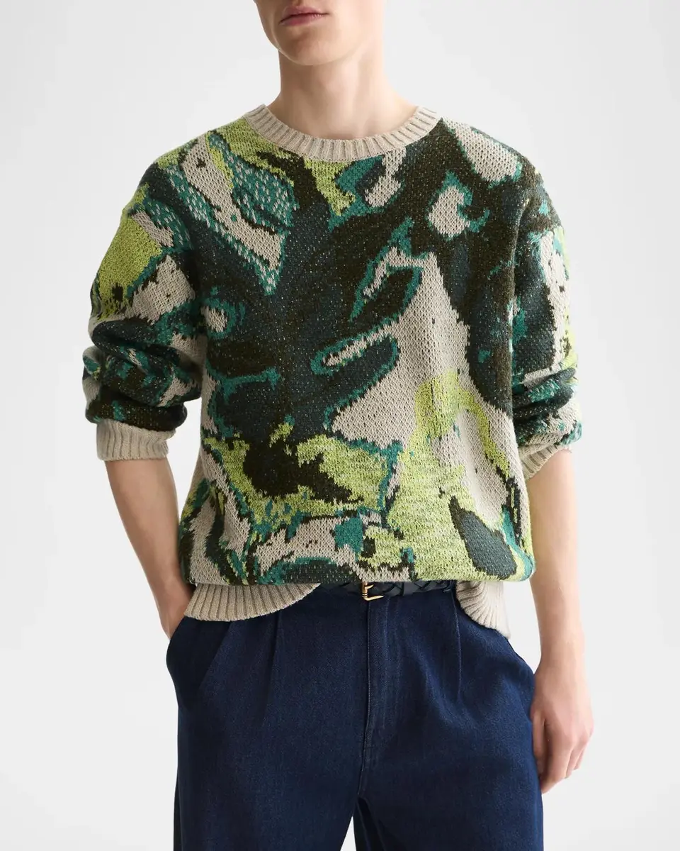 Scotch & Soda Men's Watercolor Cotton-Blend Sweater | Thumbnail 4 Scotch & Soda Men's Watercolor Cotton-Blend Sweater | Thumbnail 4