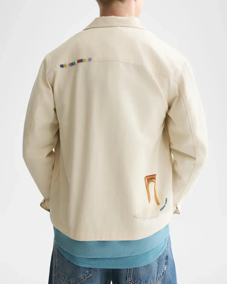 Scotch & Soda Men's Printed Point Collar Cotton Overshirt | Thumbnail 3