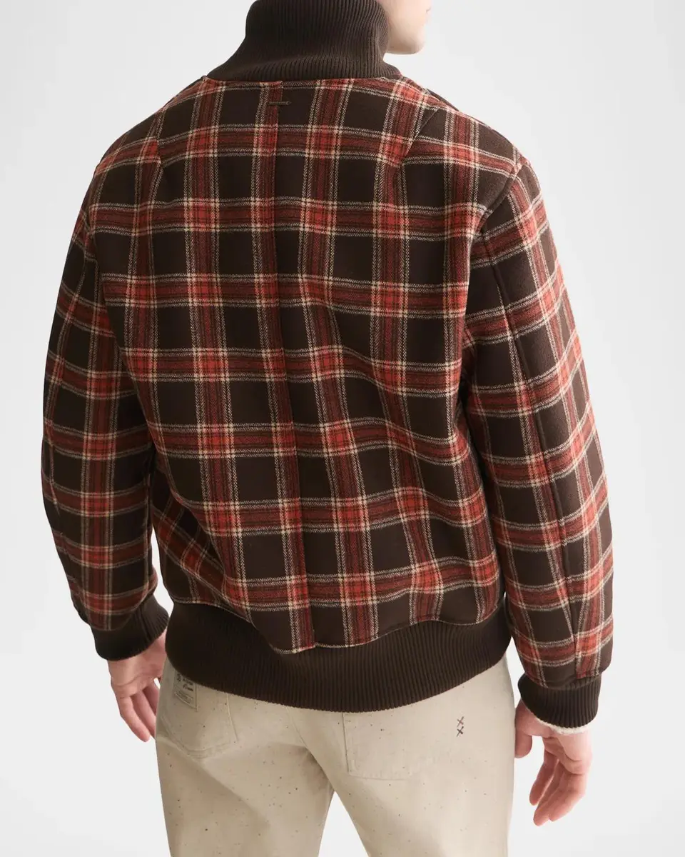 Scotch & Soda Men's Plaid Wool-Blend Bomber Jacket | Thumbnail 3 Scotch & Soda Men's Plaid Wool-Blend Bomber Jacket | Thumbnail 3