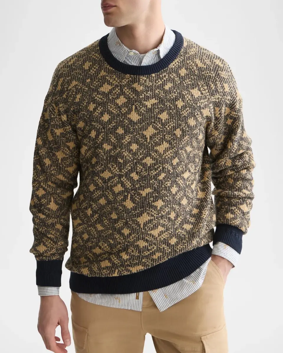 Scotch & Soda Men's Jacquard Wool Sweater | Thumbnail 4 Scotch & Soda Men's Jacquard Wool Sweater | Thumbnail 4