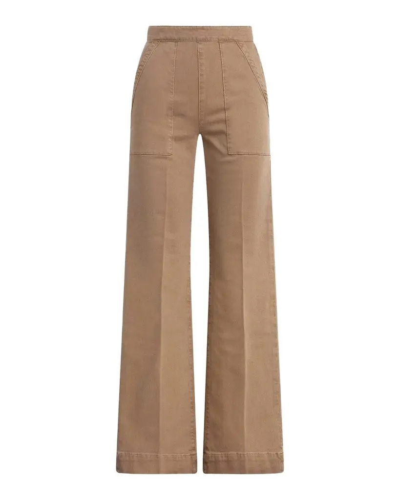Joe's Jeans The Side Zip Wide-Leg Stretch Denim Pants