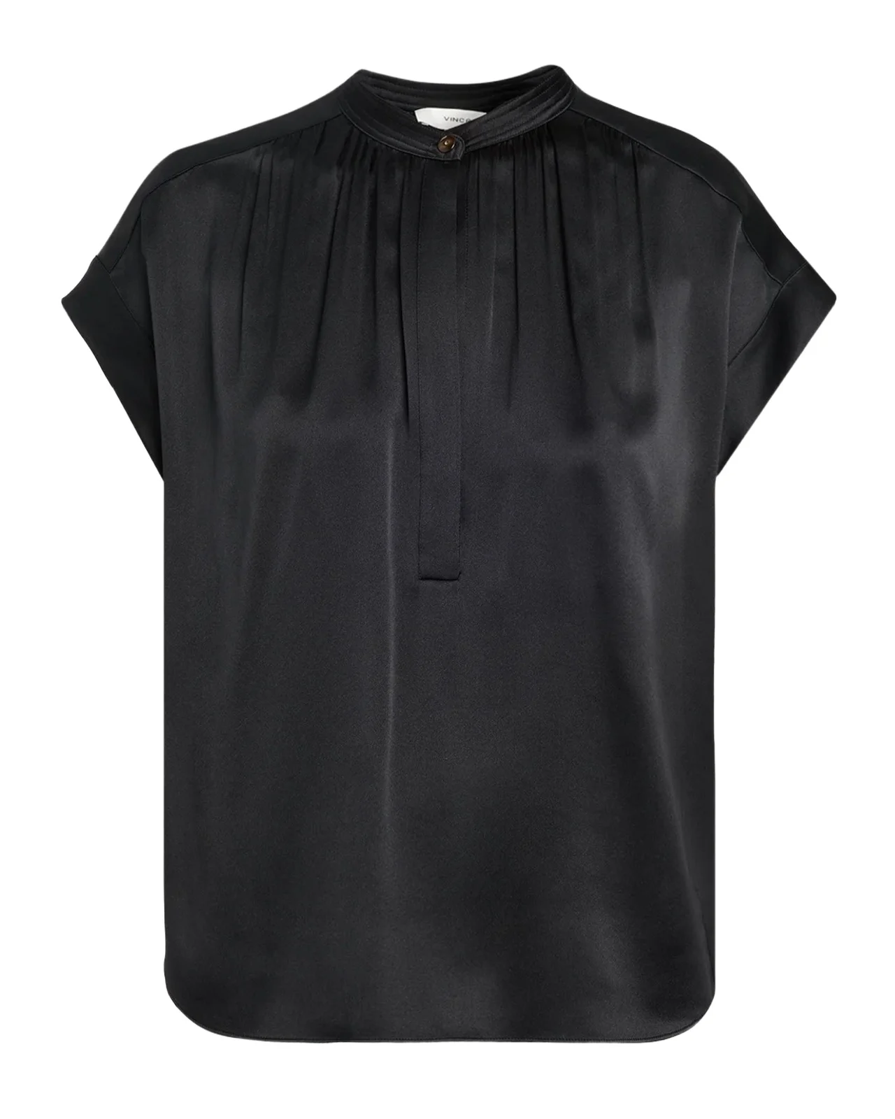 Gathered Cap-Sleeve Silk Top Gathered Cap-Sleeve Silk Top