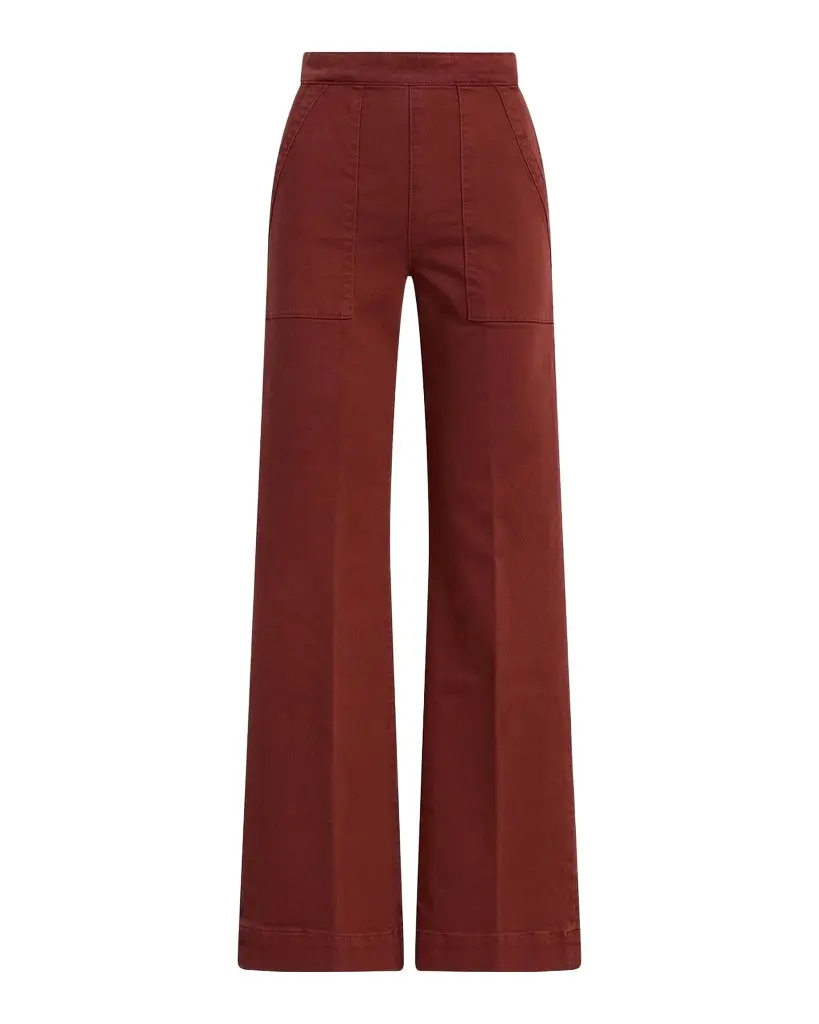 Joe's Jeans The Side Zip Wide-Leg Stretch Denim Pants