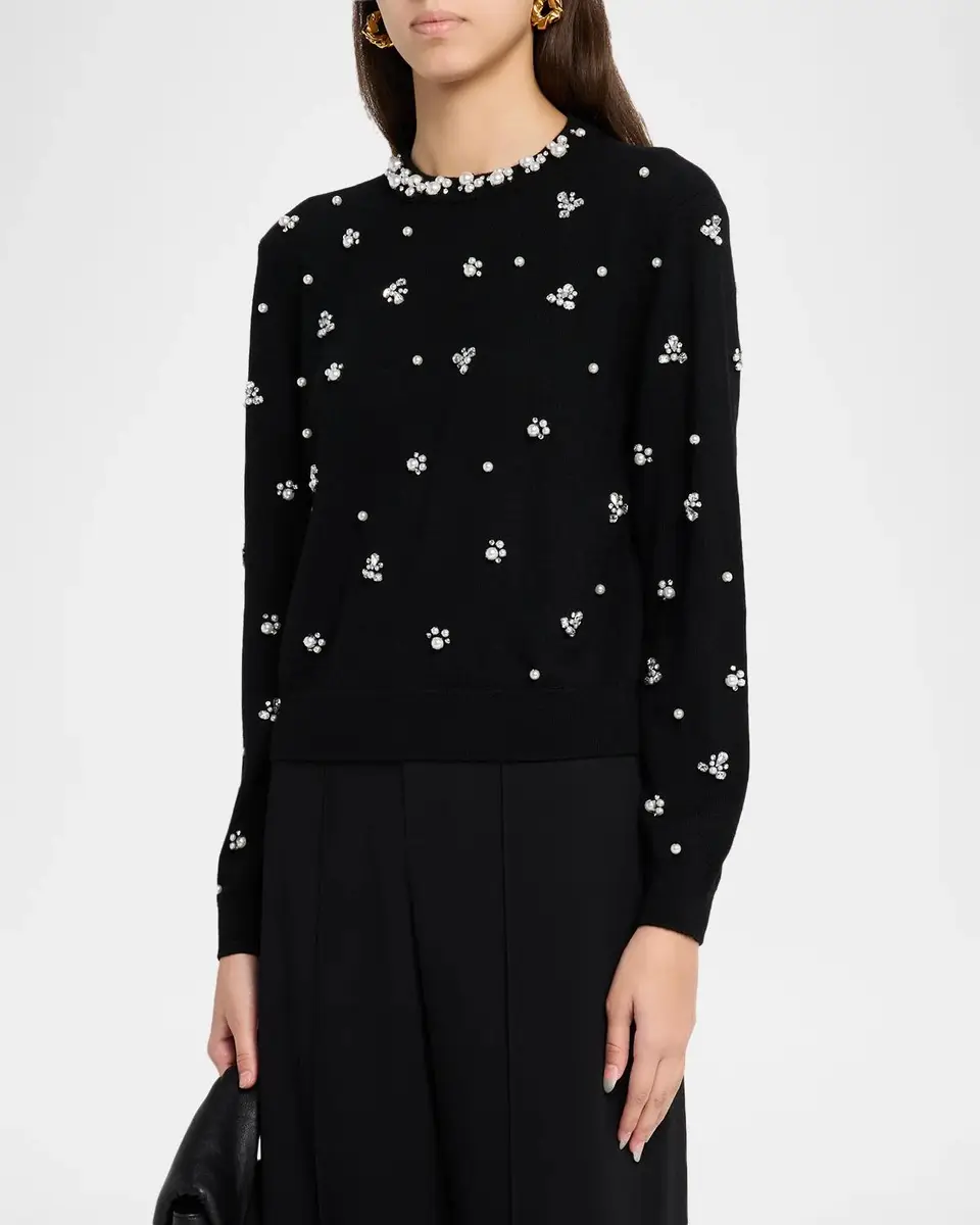 Alice + Olivia Carolee Embellished Crewneck Sweater | Thumbnail 4 Alice + Olivia Carolee Embellished Crewneck Sweater | Thumbnail 4