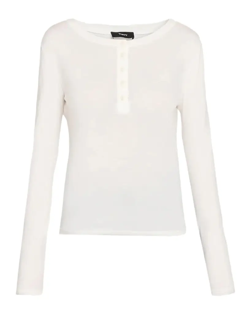Theory Purl Henley Long-Sleeve T-Shirt