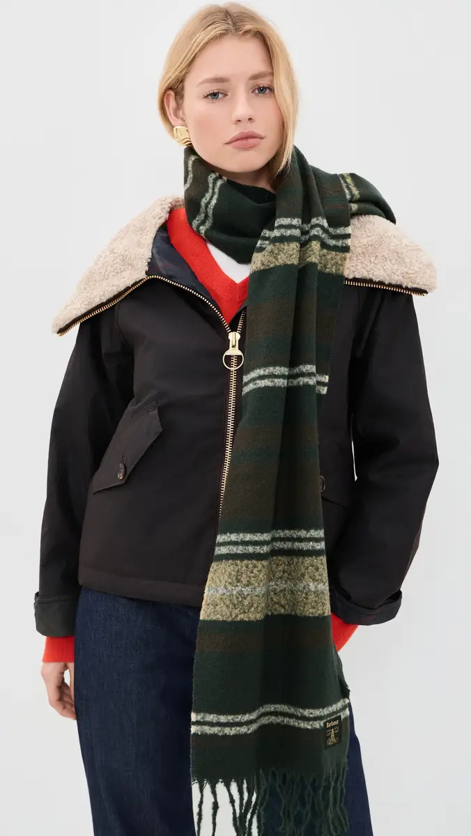 Barbour Alston Stripe Wool Scarf | Thumbnail 3