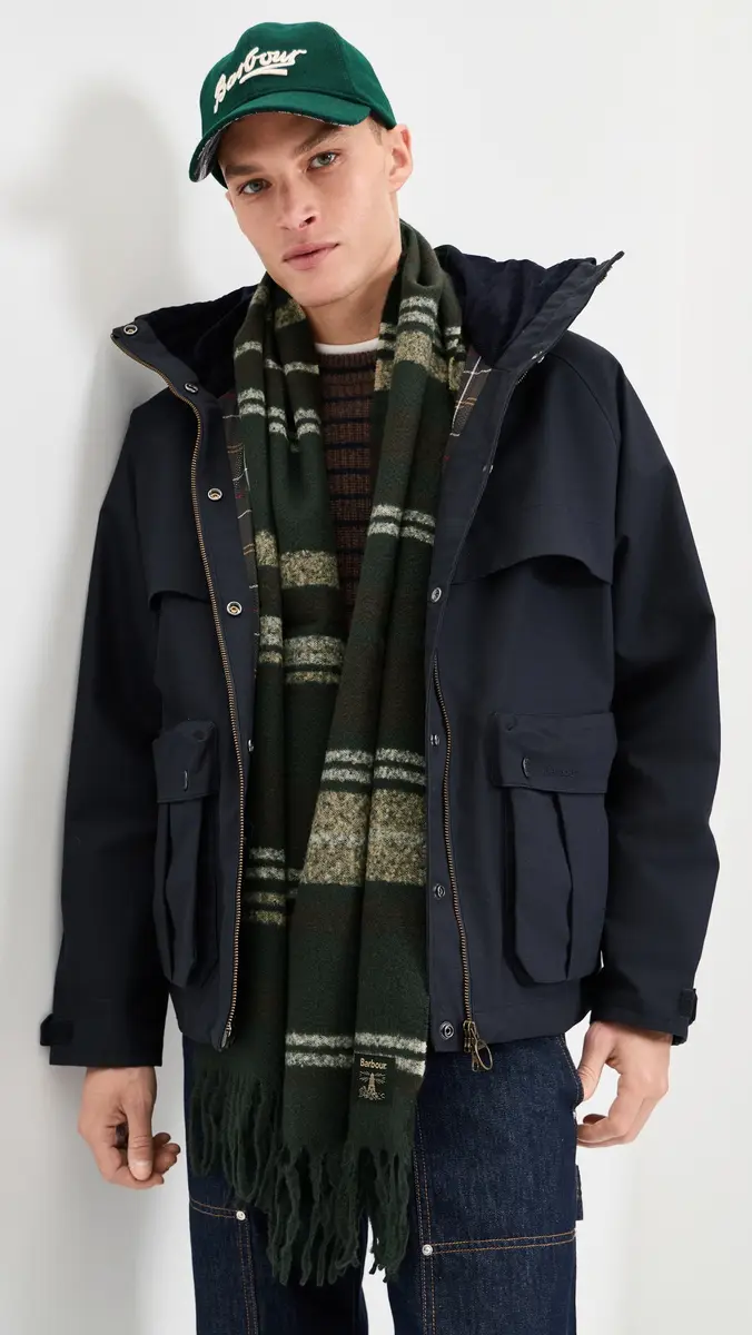 Barbour Alston Stripe Wool Scarf | Thumbnail 4