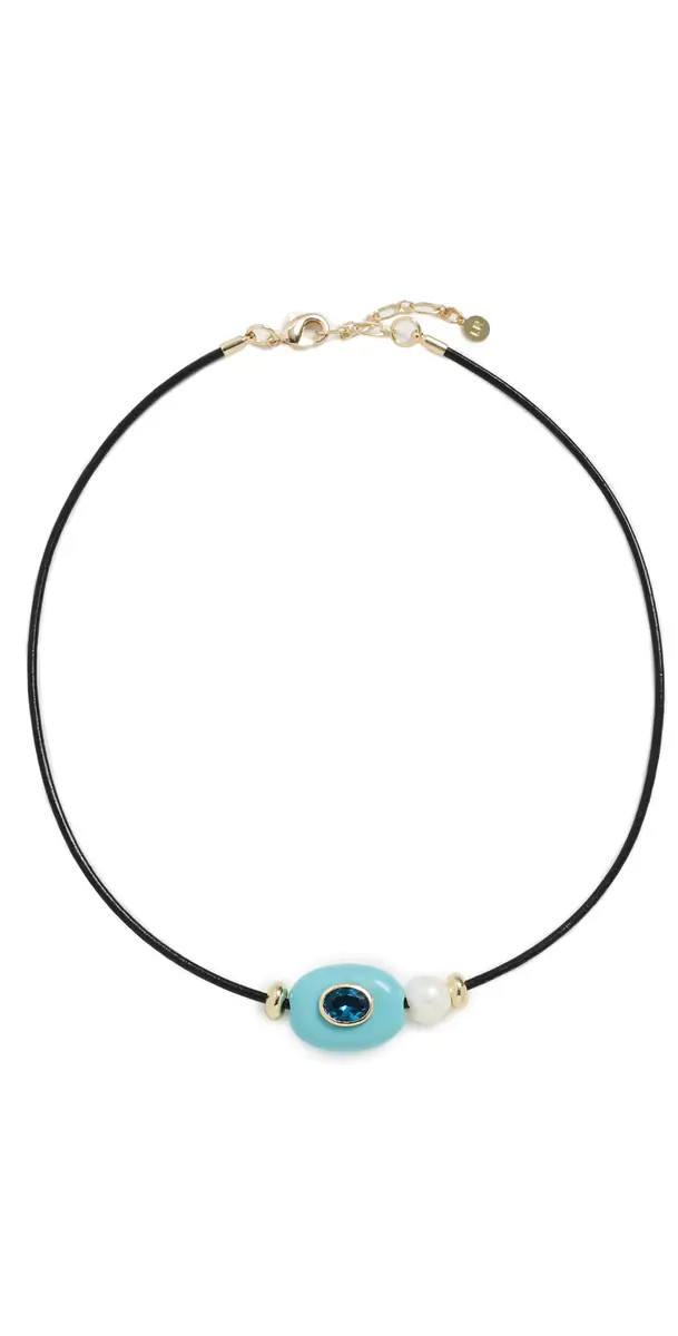 Turquoise & Pearl Choker Necklace