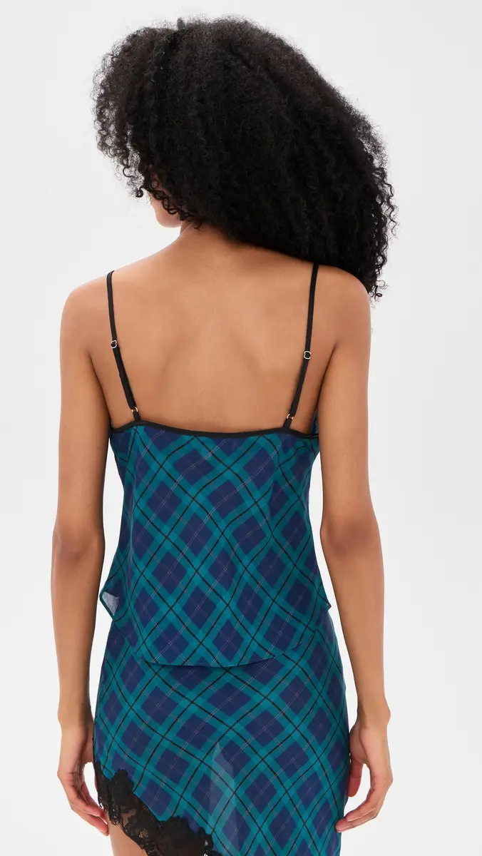 Fleur du Mal Navy Tartan Cami | Thumbnail 3 Fleur du Mal Navy Tartan Cami | Thumbnail 3