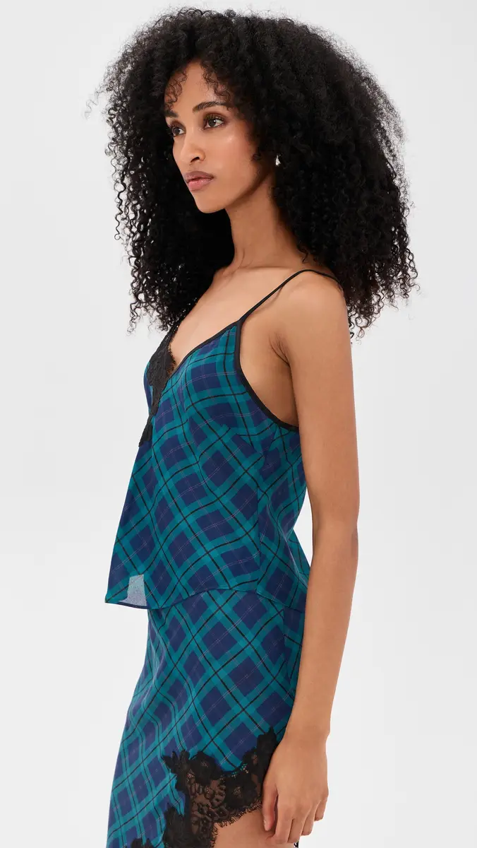 Fleur du Mal Navy Tartan Cami | Thumbnail 4 Fleur du Mal Navy Tartan Cami | Thumbnail 4