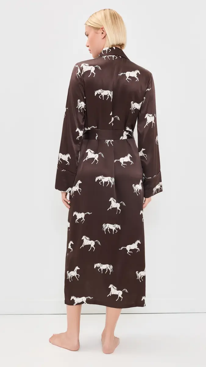 Petite Plume Highgrove Equestrian Silk Robe | Thumbnail 3 Petite Plume Highgrove Equestrian Silk Robe | Thumbnail 3