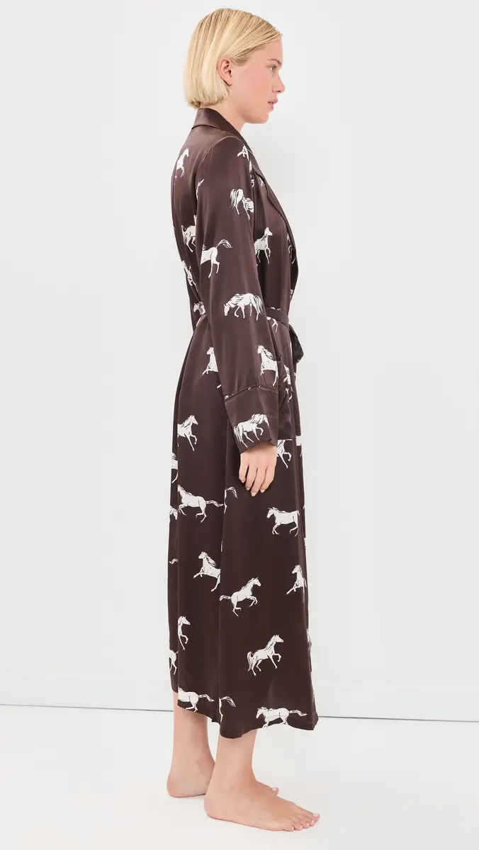 Petite Plume Highgrove Equestrian Silk Robe | Thumbnail 4 Petite Plume Highgrove Equestrian Silk Robe | Thumbnail 4