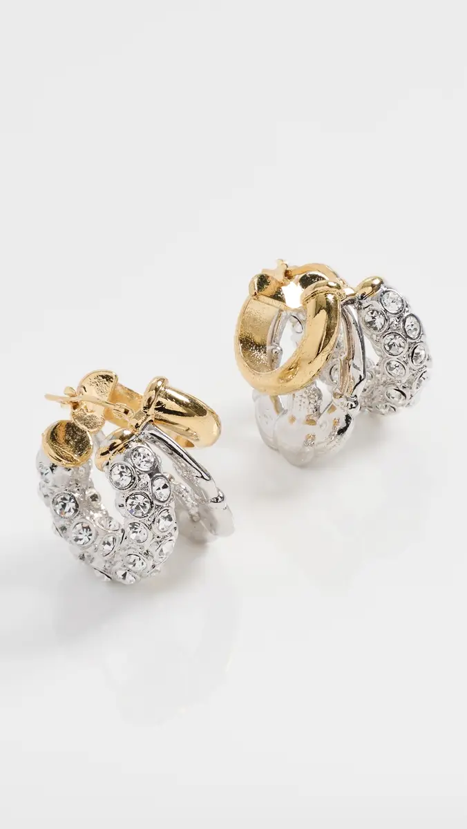 Simone Rocha Stacked Rhinestone Hoop Earrings | Thumbnail 2