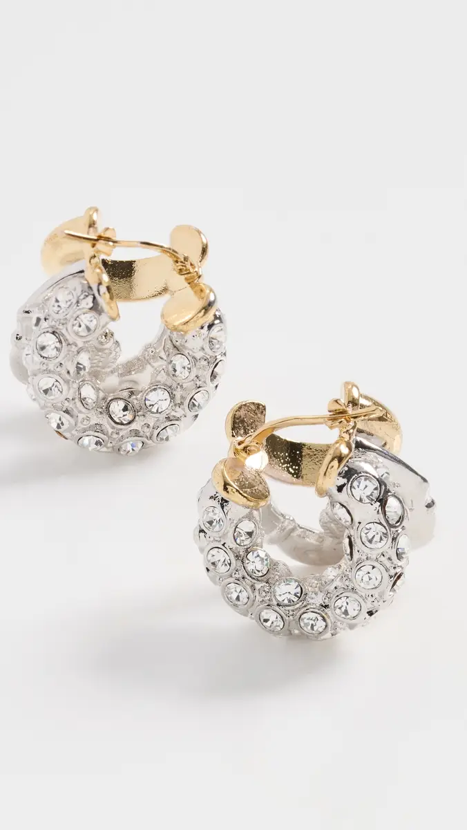 Simone Rocha Stacked Rhinestone Hoop Earrings | Thumbnail 4