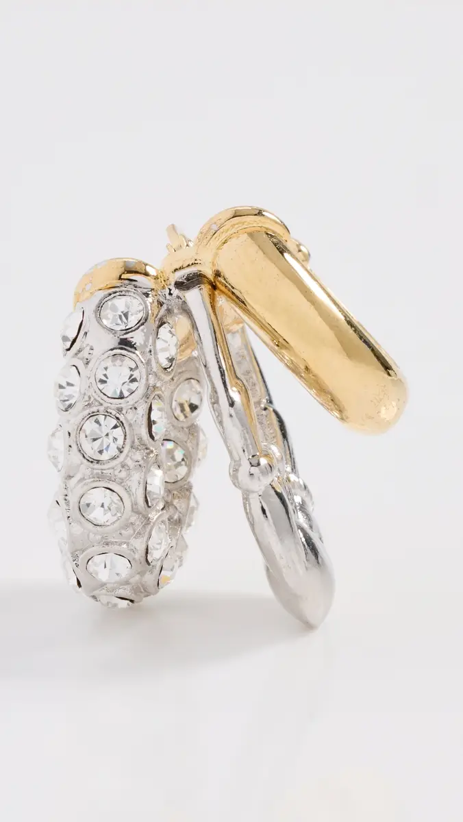 Simone Rocha Stacked Rhinestone Hoop Earrings | Thumbnail 5