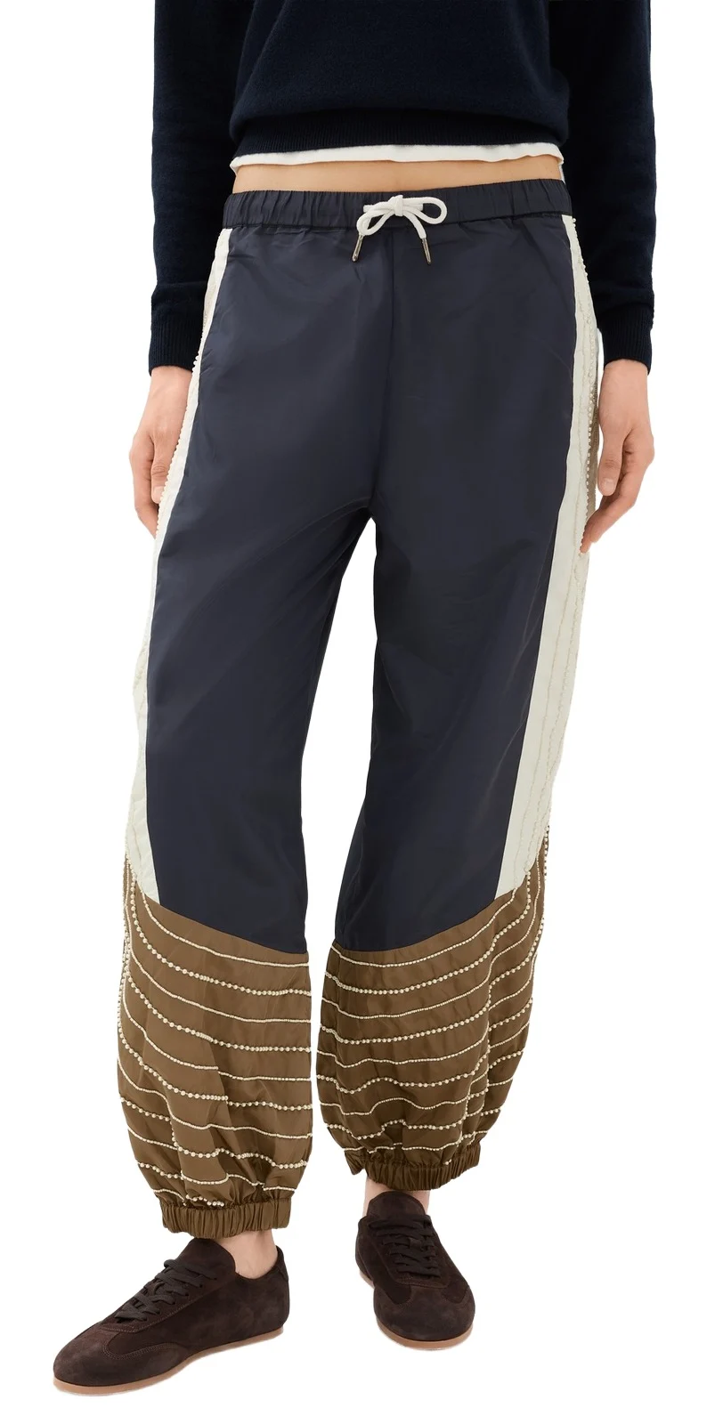 Sea Quinn Embroidered Beaded Joggers