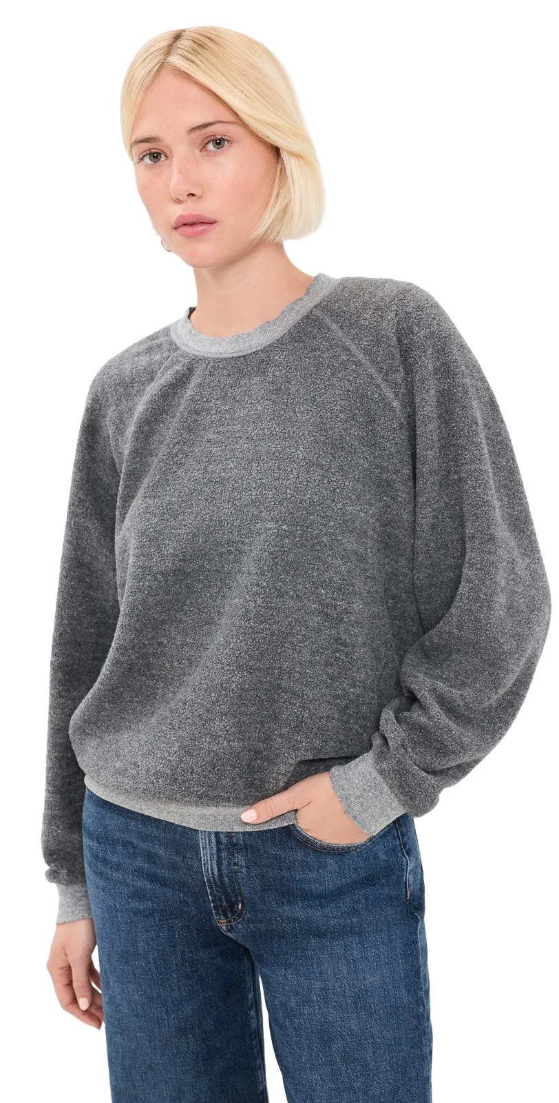 perfectwhitetee Ziggy Inside Out Fleece Crewneck Sweatshirt