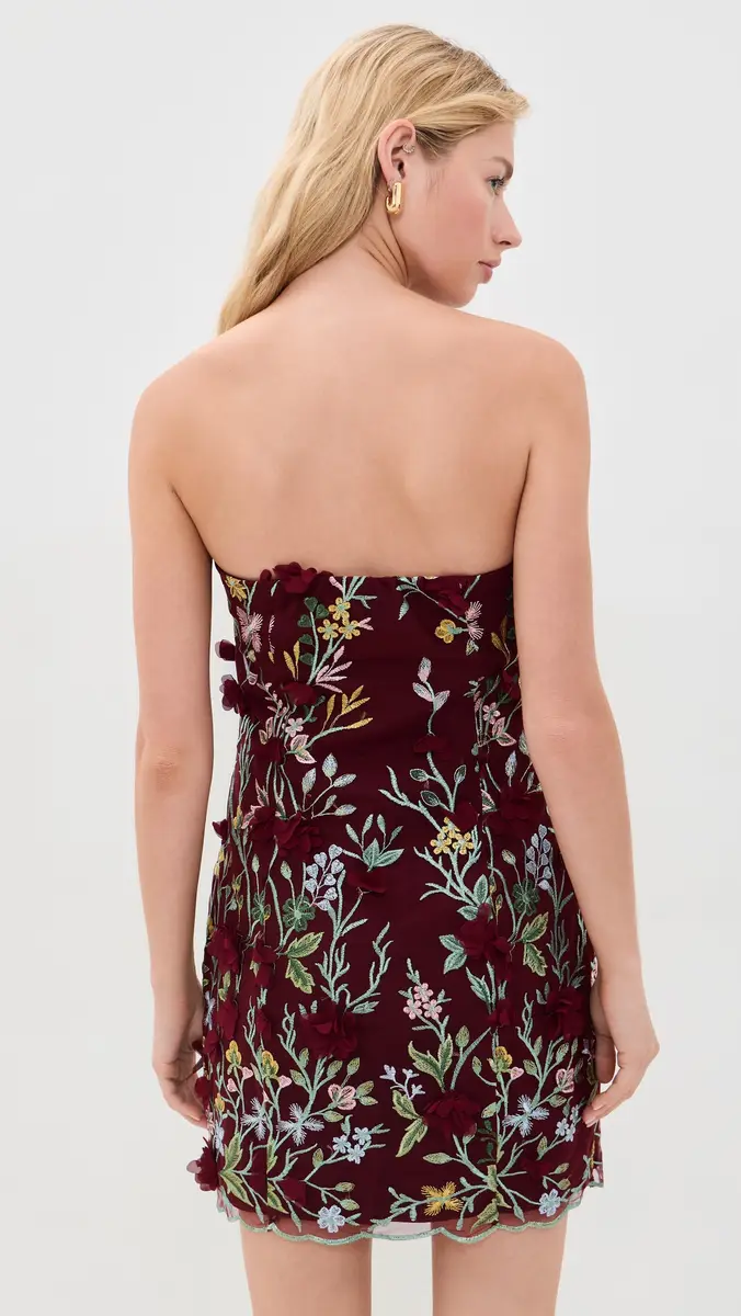 endless rose Strapless 3D Floral Embroidered Mini Dress | Thumbnail 3