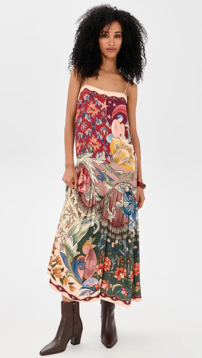 Farm Rio Lunar Boho Multicolor Sleeveless Maxi Dress | Thumbnail 2 Farm Rio Lunar Boho Multicolor Sleeveless Maxi Dress | Thumbnail 2
