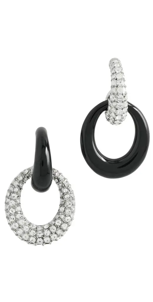Tory Burch Pierced Pave Doorknocker Earrings