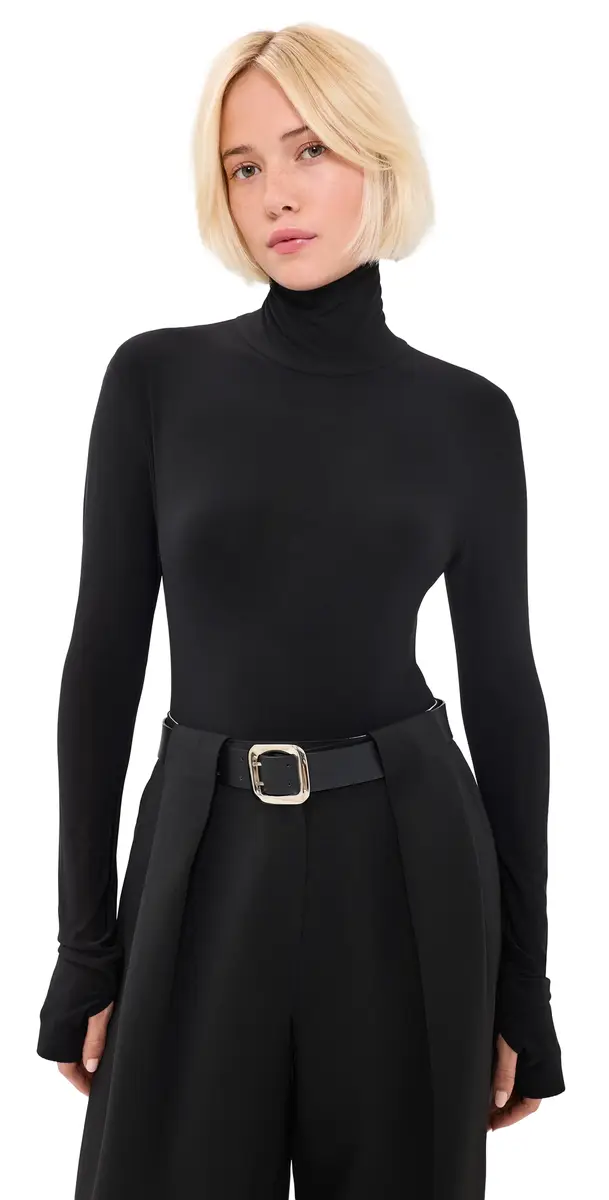 Norma Kamali Long Sleeve Turtle Bodysuit