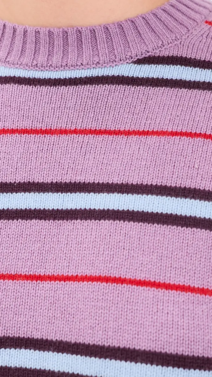 Madewell The Mila Crewneck In Soft Wool Antique Mauve Multi Stripe | Thumbnail 6