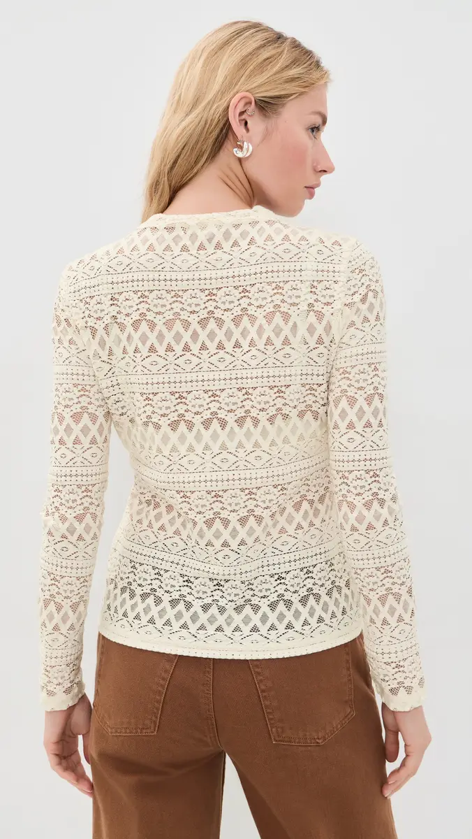 Madewell Jacquard Lace Long Sleeve Top | Thumbnail 3 Madewell Jacquard Lace Long Sleeve Top | Thumbnail 3