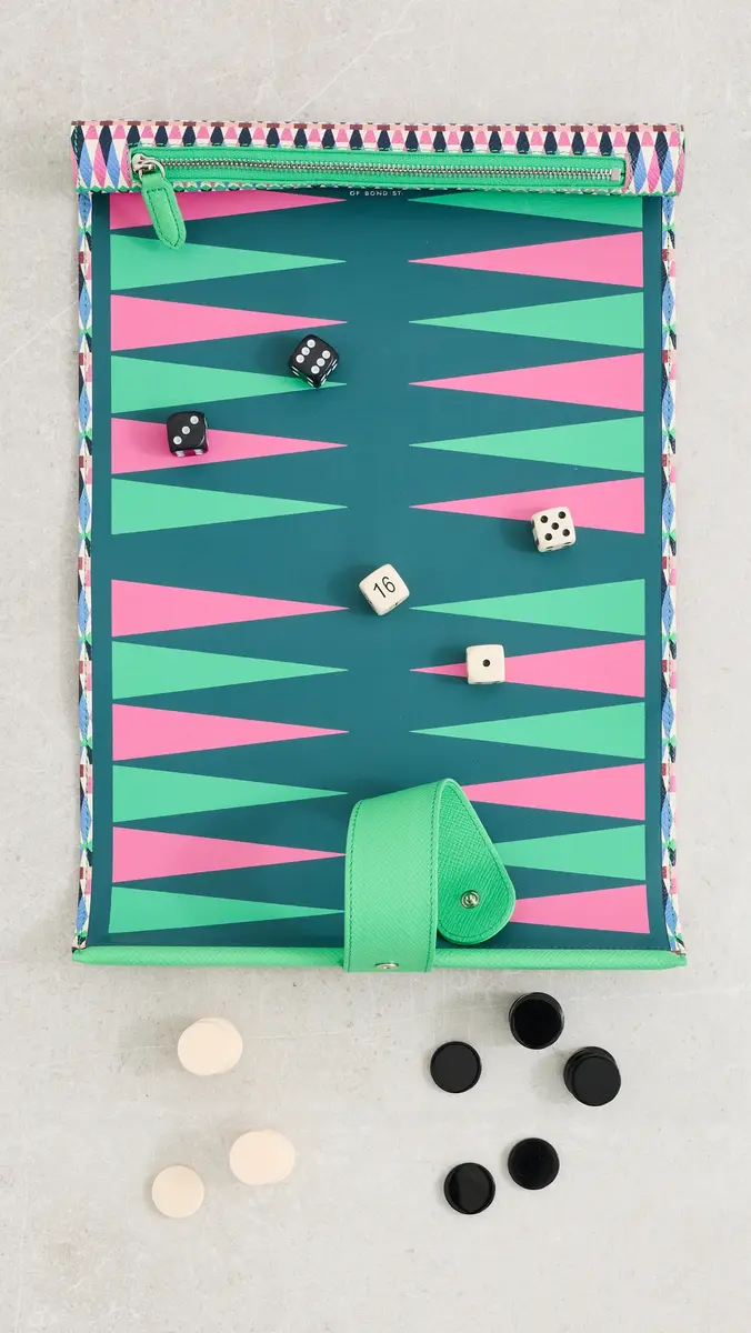 Smythson Backgammon Roll Flamingo | Thumbnail 3