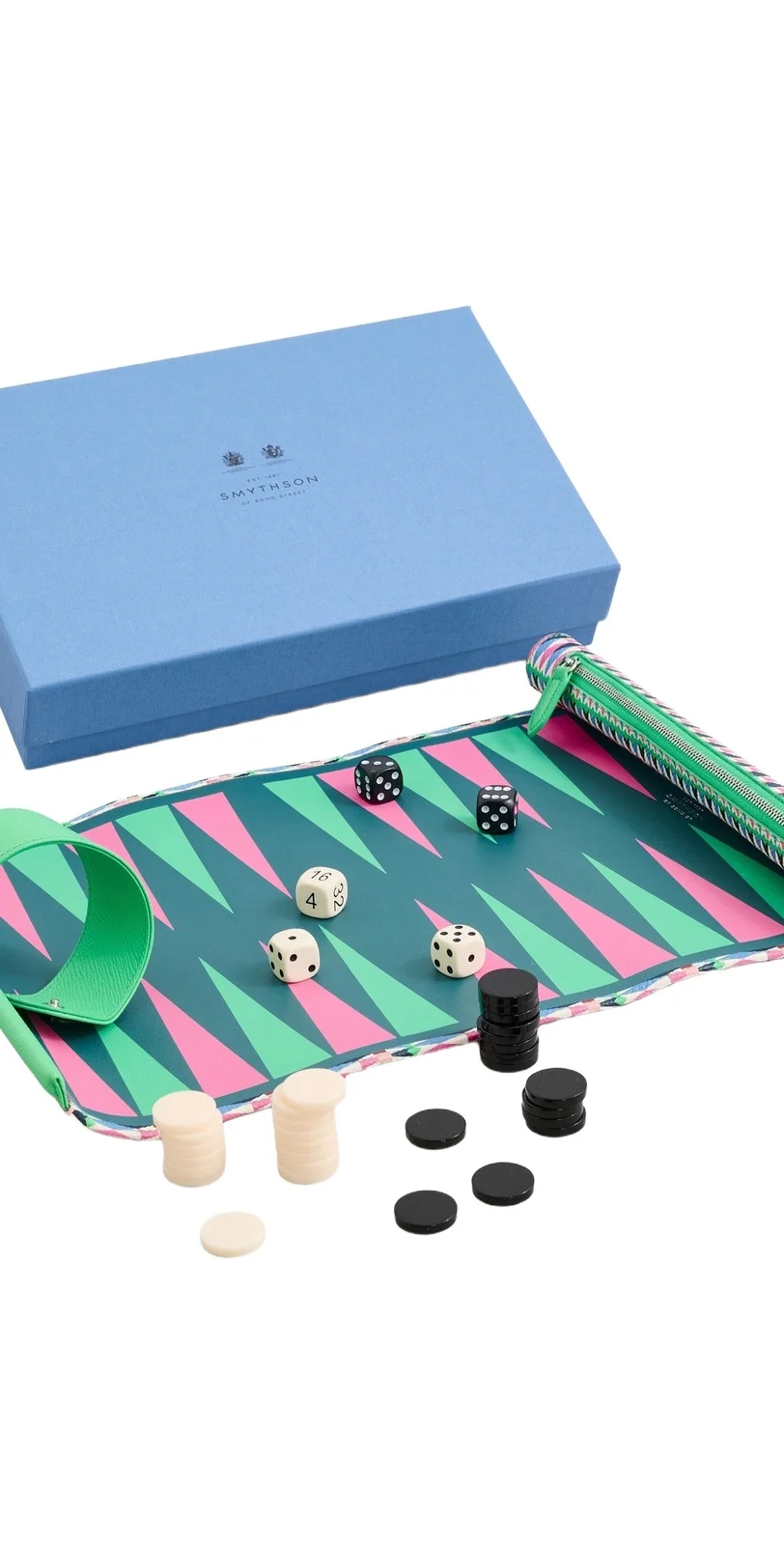 Smythson Backgammon Roll Flamingo