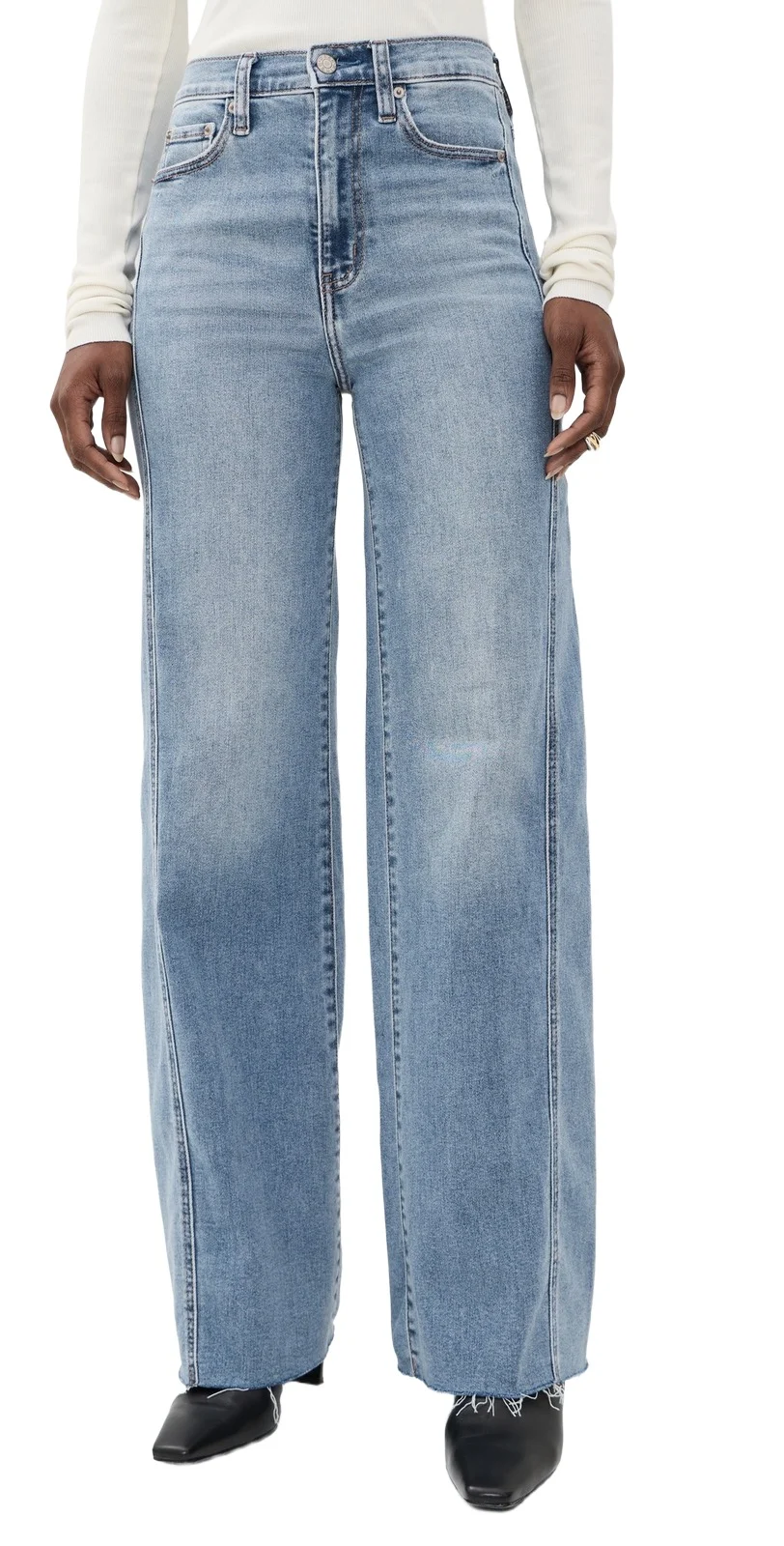 Far Out Seaming High Rise Wide Leg Jeans