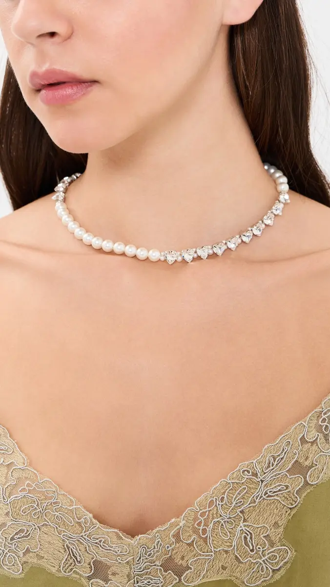 Simone Rocha Quartet Pearl & Crystal Heart Necklace | Thumbnail 3 Simone Rocha Quartet Pearl & Crystal Heart Necklace | Thumbnail 3