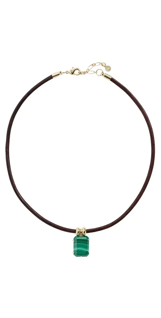 Malachite Prong Choker Necklace Malachite Prong Choker Necklace