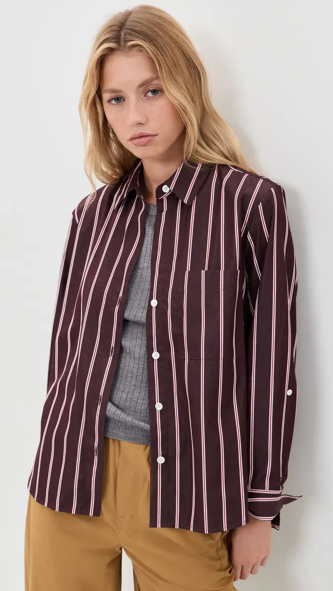 Madewell The Signature Y-Neck Stripe Shirt | Thumbnail 2