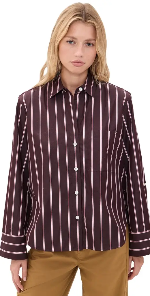 Madewell The Signature Y-Neck Stripe Shirt
