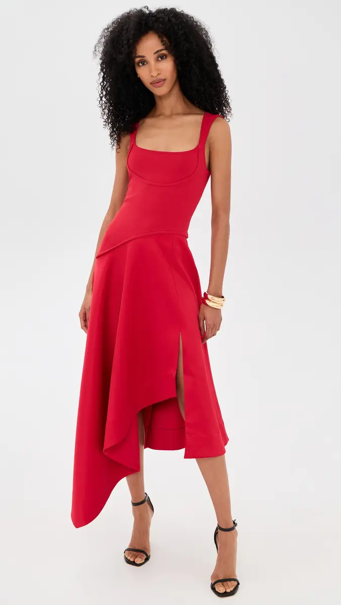 Amur Scarlet Asymmetrical Day Dress | Thumbnail 2 Amur Scarlet Asymmetrical Day Dress | Thumbnail 2