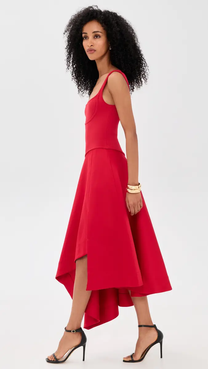 Amur Scarlet Asymmetrical Day Dress | Thumbnail 4 Amur Scarlet Asymmetrical Day Dress | Thumbnail 4