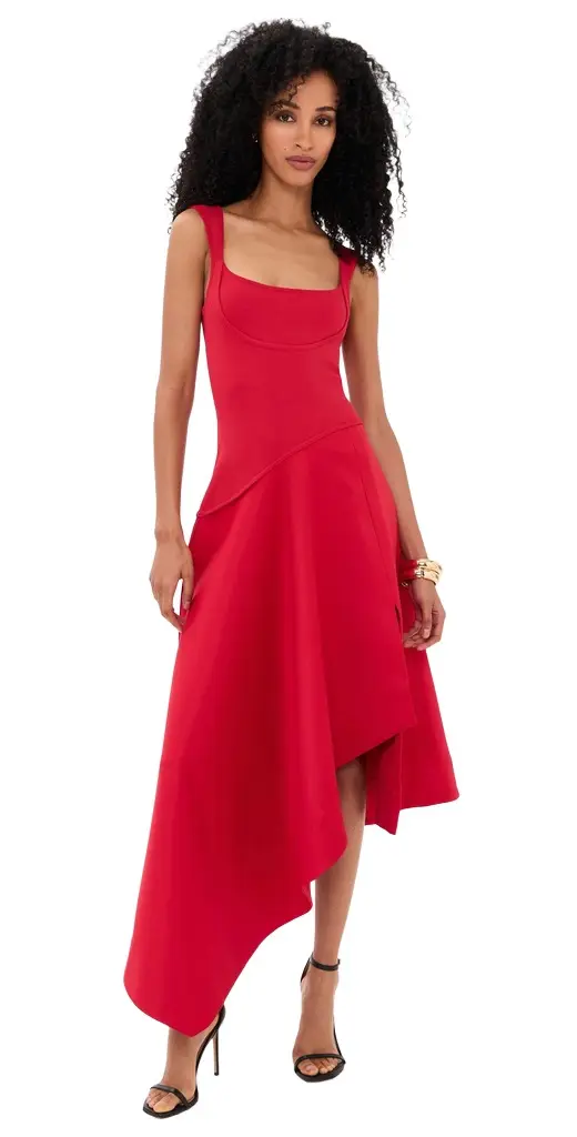 Scarlet Asymmetrical Day Dress Scarlet Asymmetrical Day Dress
